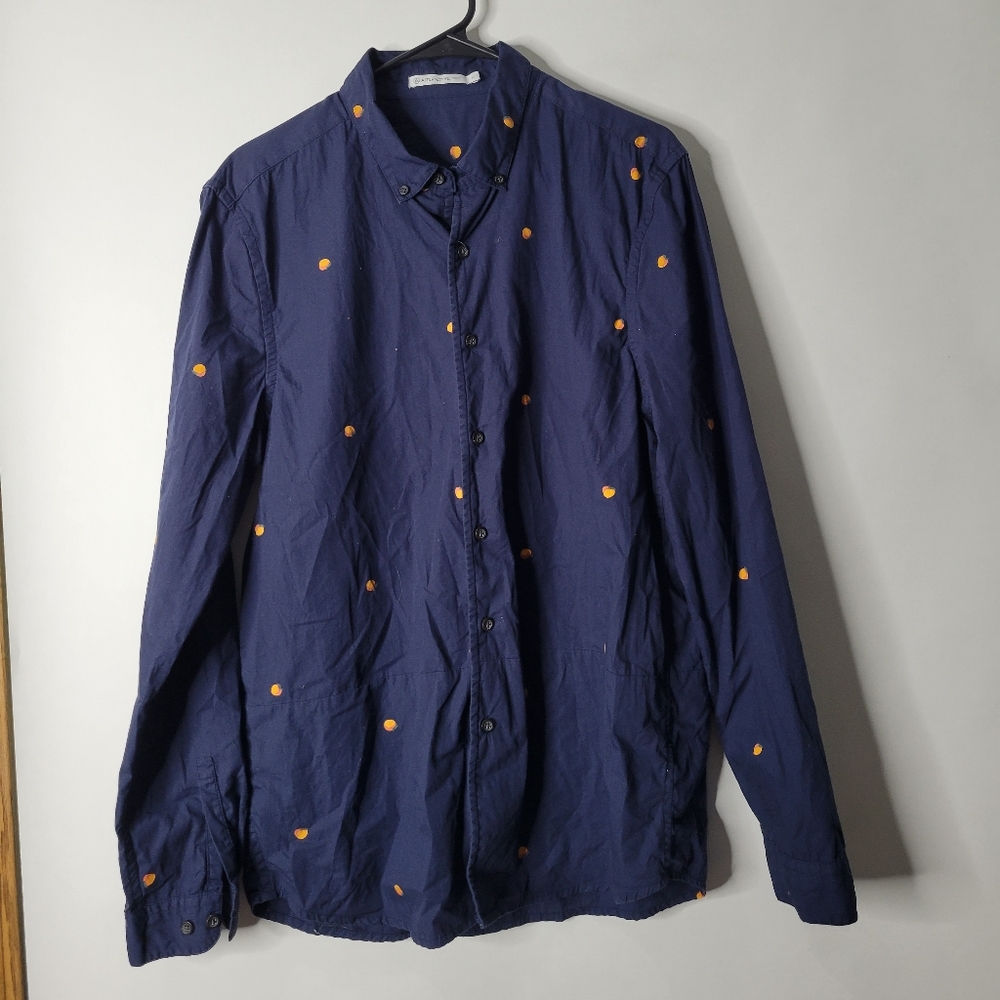 Alternative Peach Print Button Down Shirt Size L
